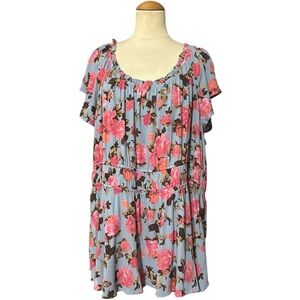 Torrid Babydoll Gauze Short Sleeve Top NWT Kai Floral Size 4X
